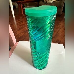 Green slim Christmas cup